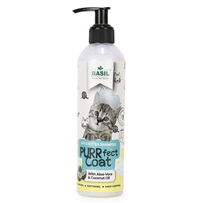 Basil Purrfect Coat Shampoo for Cats and Kittens - 300ml