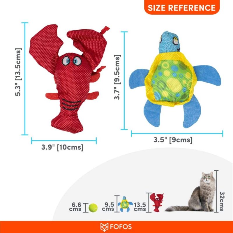 FOFOS Summer Cat Toy - Turtle with Lobster