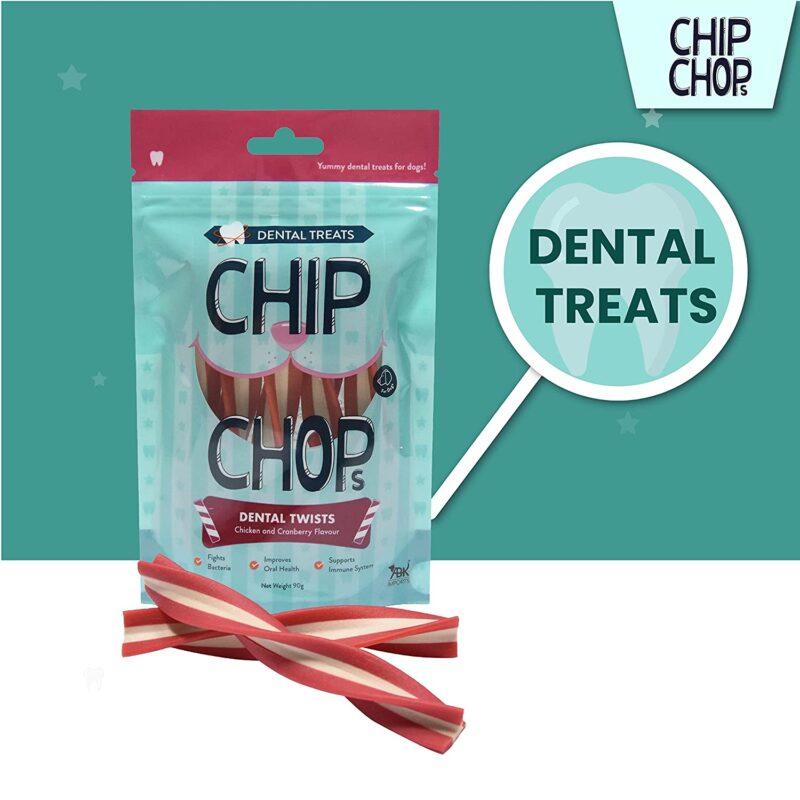 Chip Chops Dental Twist( Chicken & Cranberry ) Dog Treat