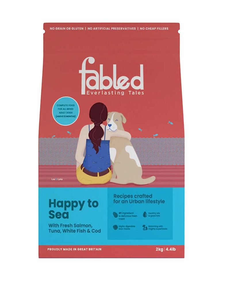 Fabled Happy to Sea with Salmon, Tuna, White Fish & Cod Adult Dog Dry Food - 2Kg