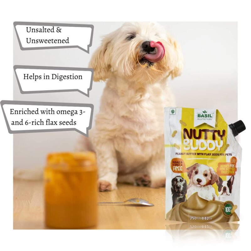 Basil Dog Treats - Nutty Buddy Peanut Butter - 250gm