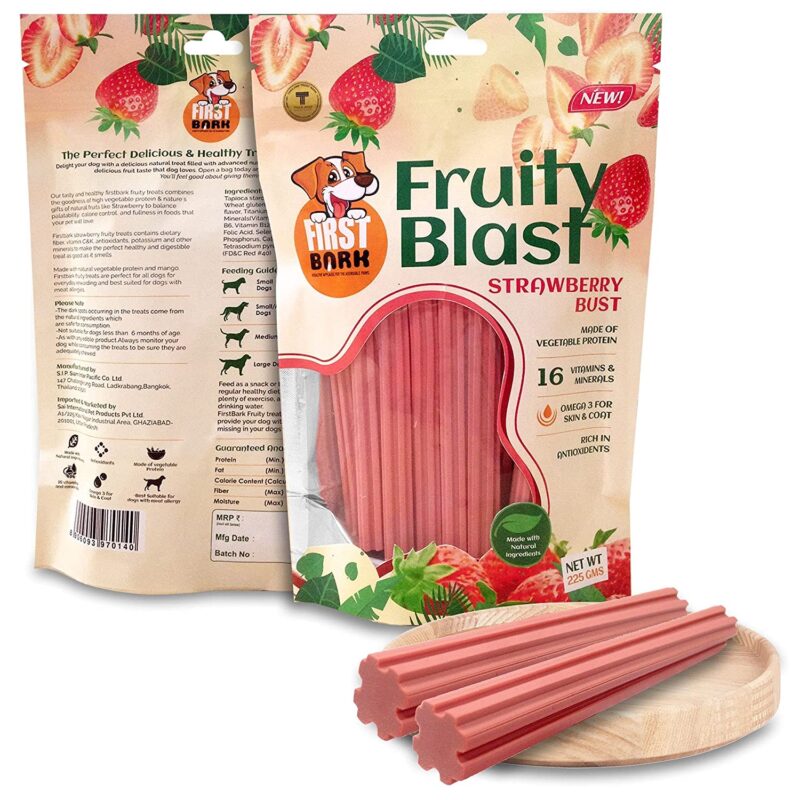 First Bark Fruity Blast Strawberry Dog Treat - 225gm