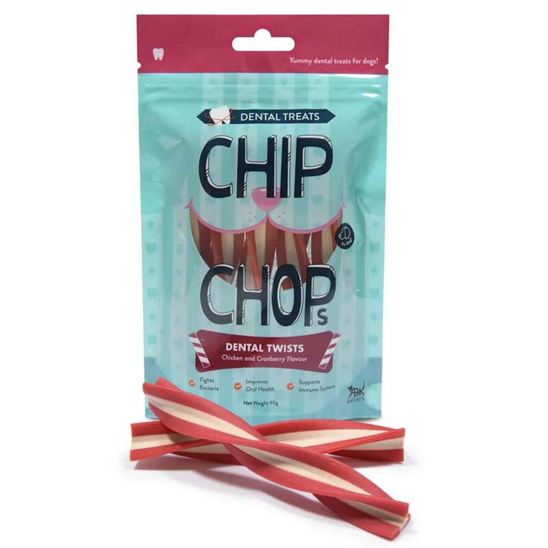 Chip Chops Dental Twist( Chicken & Cranberry ) Dog Treat