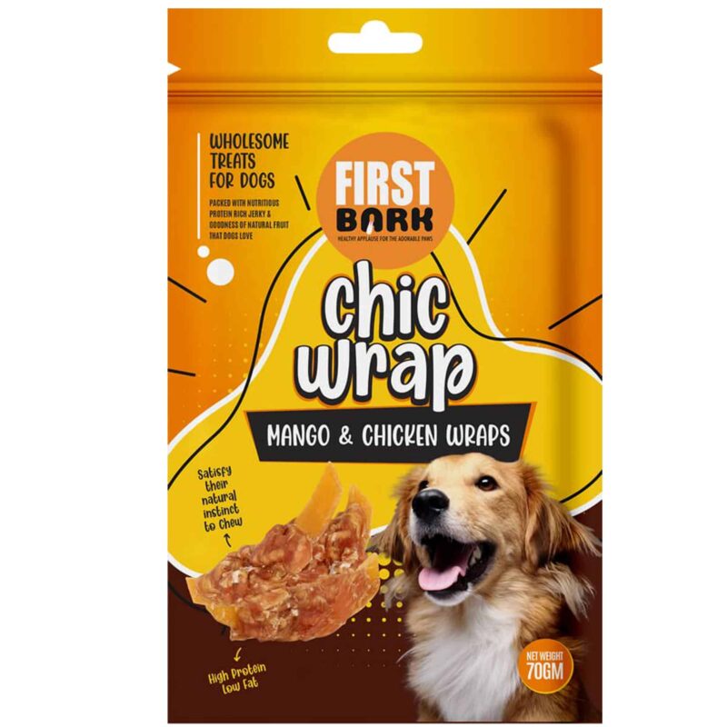 First Bark Chic Wrap Mango & Chicken Dog Treat 70gm