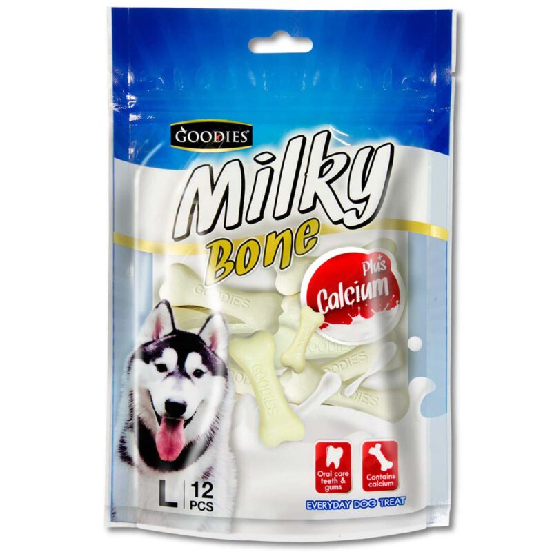 Goodies Milky Bone Dog Treat Large - Milk - Pack of 12