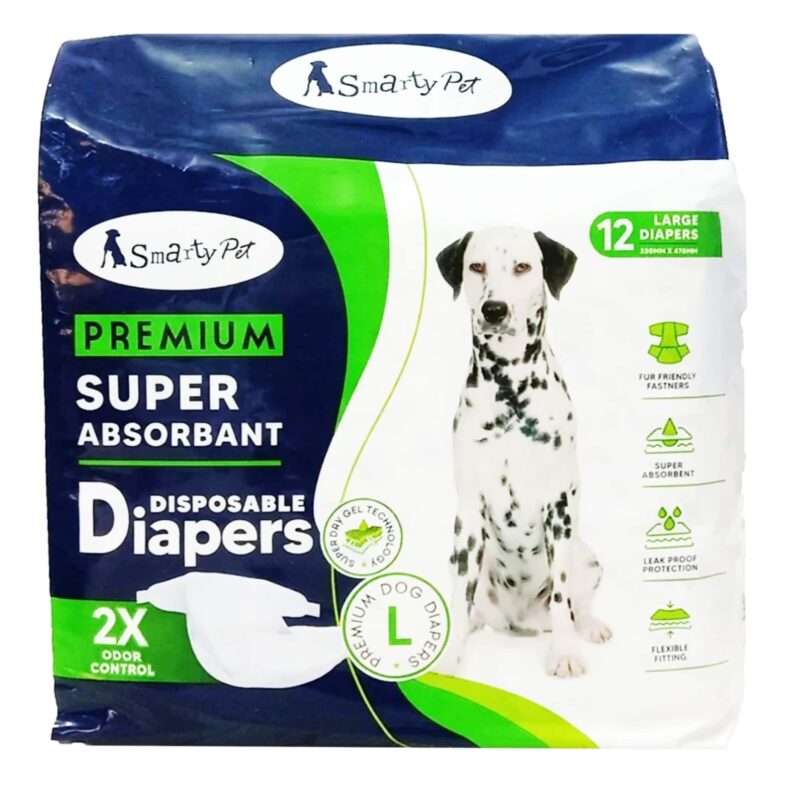 Smarty Pet Dog Diaper Large -  Pack of 12