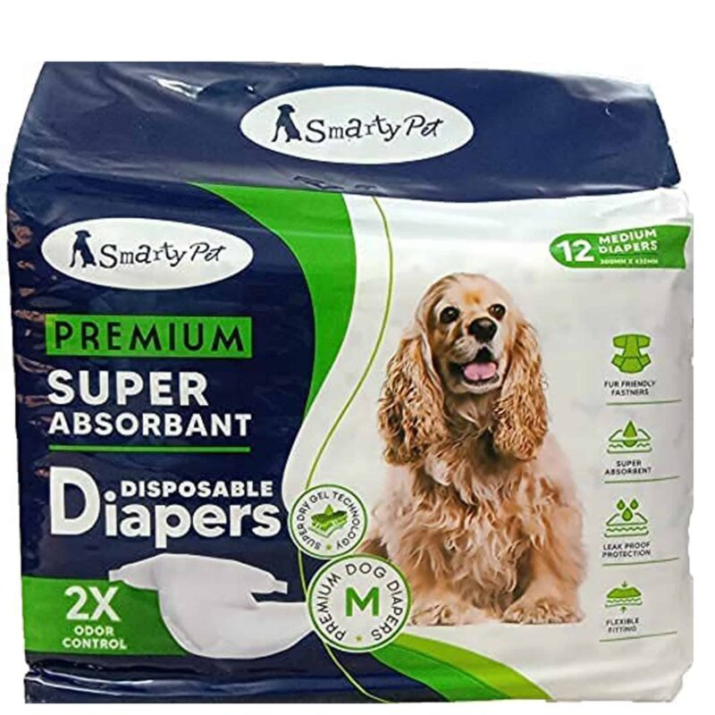 Smarty Pet Dog Diaper Medium - Pack of 12