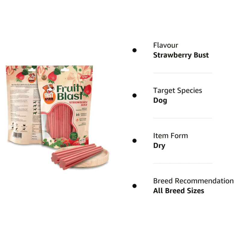 First Bark Fruity Blast Strawberry Dog Treat - 225gm